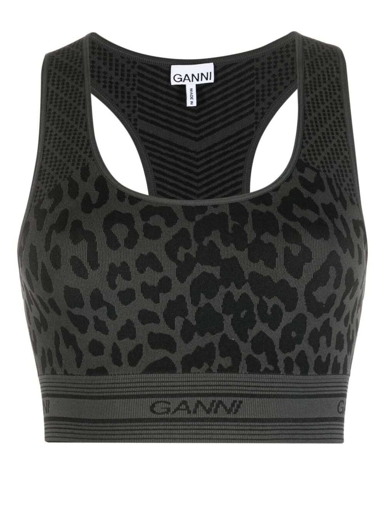 Leopard-print racerback bralette