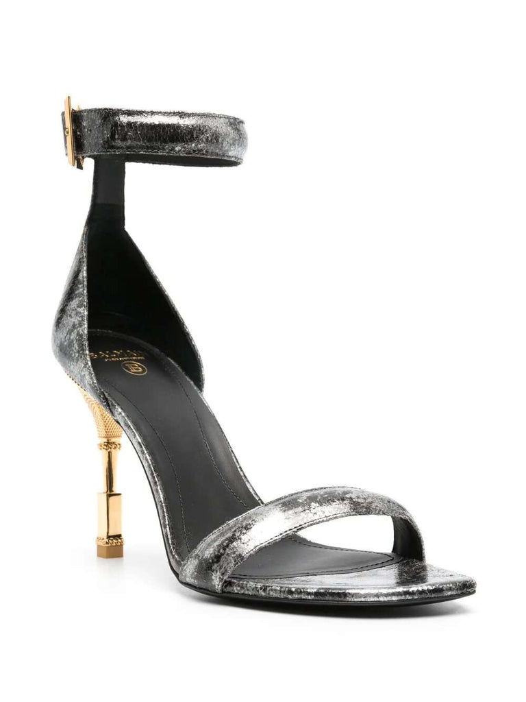 Balmain metallic-effect leather sandals by Balmain