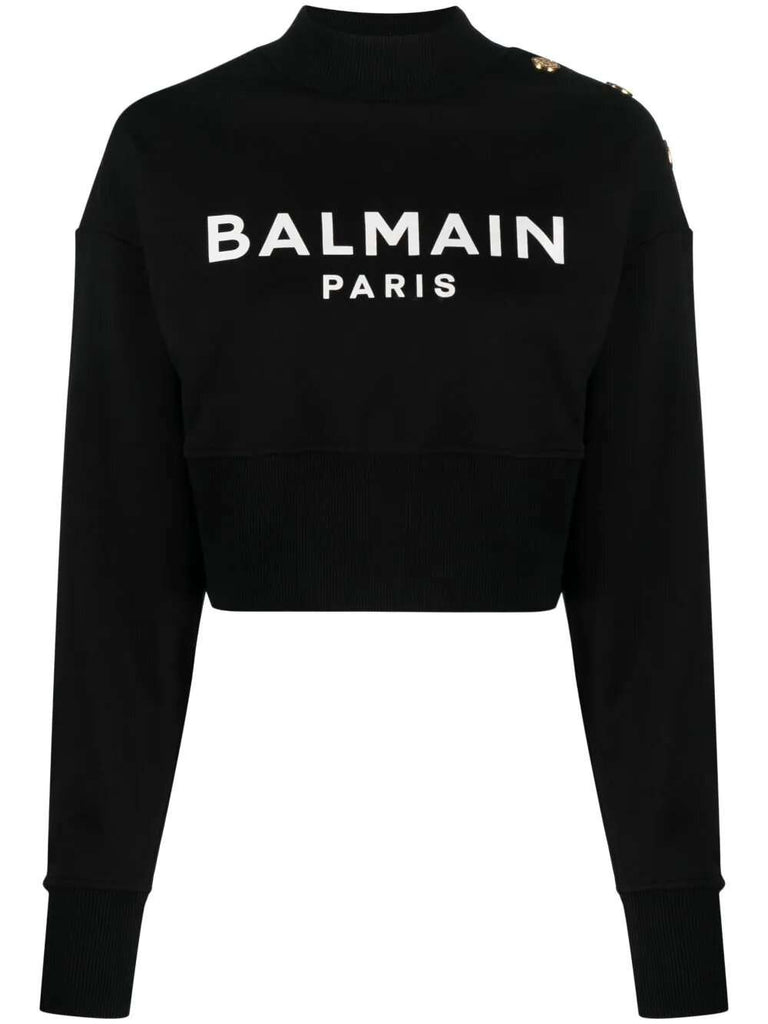 Logo-print cropped sweatshirt