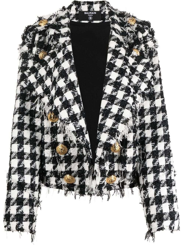 Frayed tweed jacket