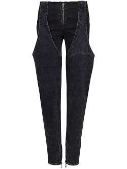 Niedrig geschnittene Jeans aus gewaschener Baumwolle