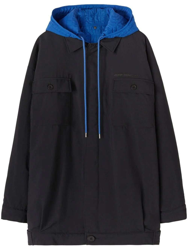 Colour-block hooded jacket