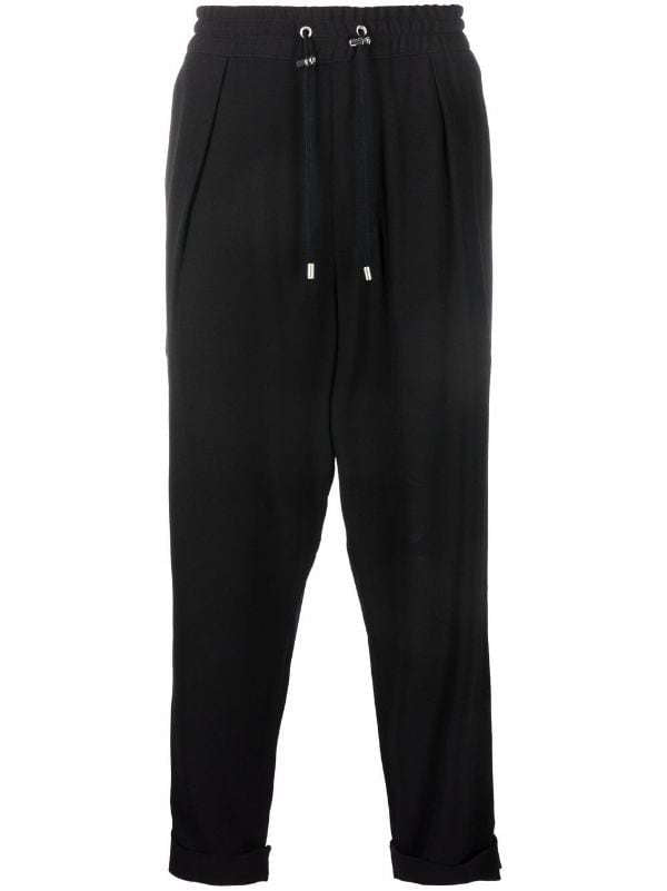 Slouchy crepe tapered-leg track pants