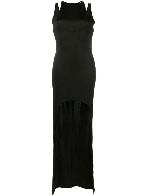 ärmelloses, langes Lagenkleid