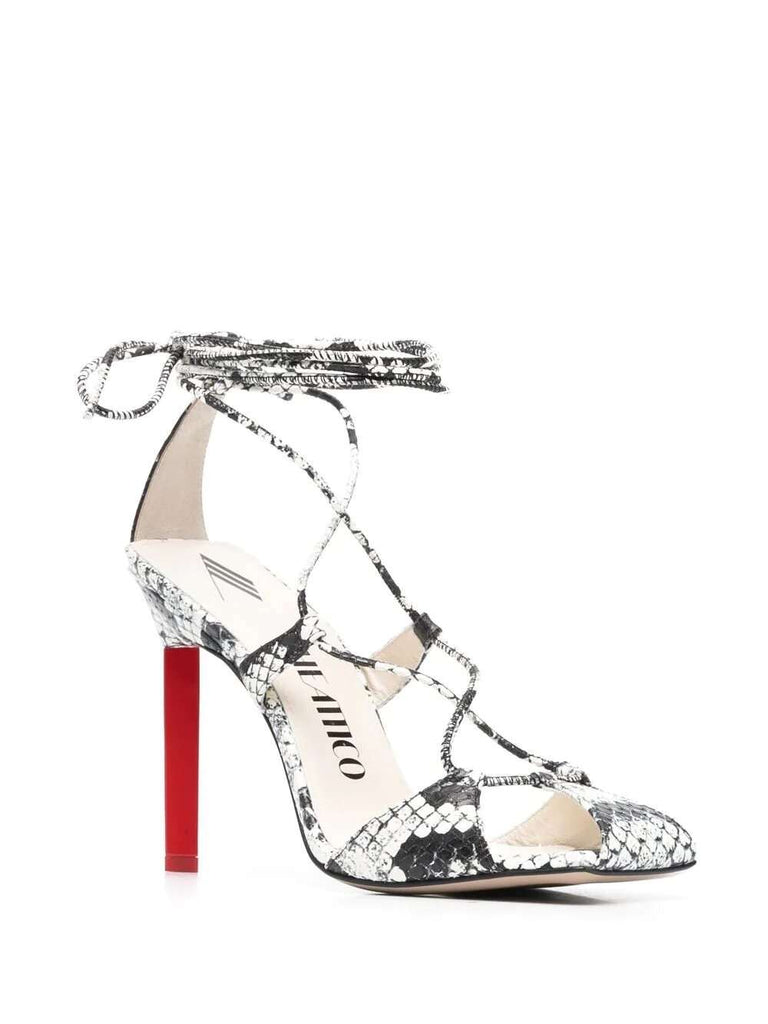 Adele 105 mm Sandalen mit Schlangenhaut-Print