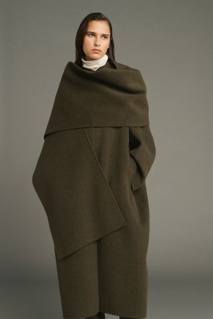 Finn scarf-detail coat