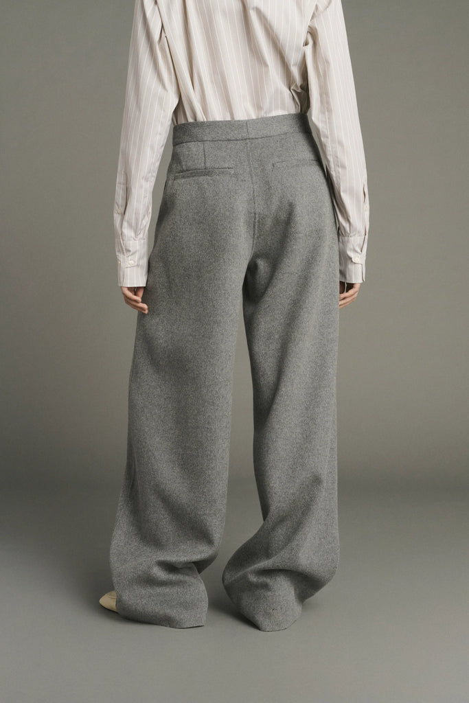 DOUBLE-SIDED WOOL WIDE PANTS HORATIO