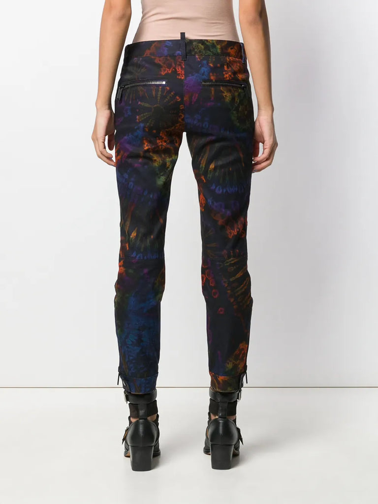 Cropped-Hose mit Batikmuster 