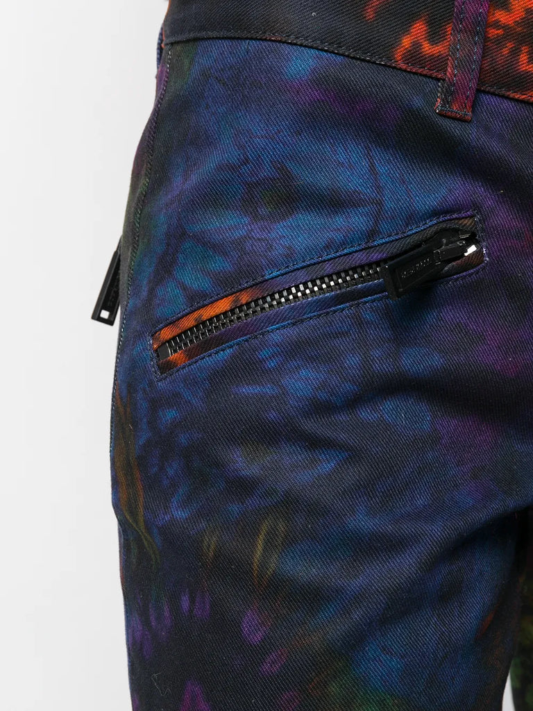 Cropped-Hose mit Batikmuster 