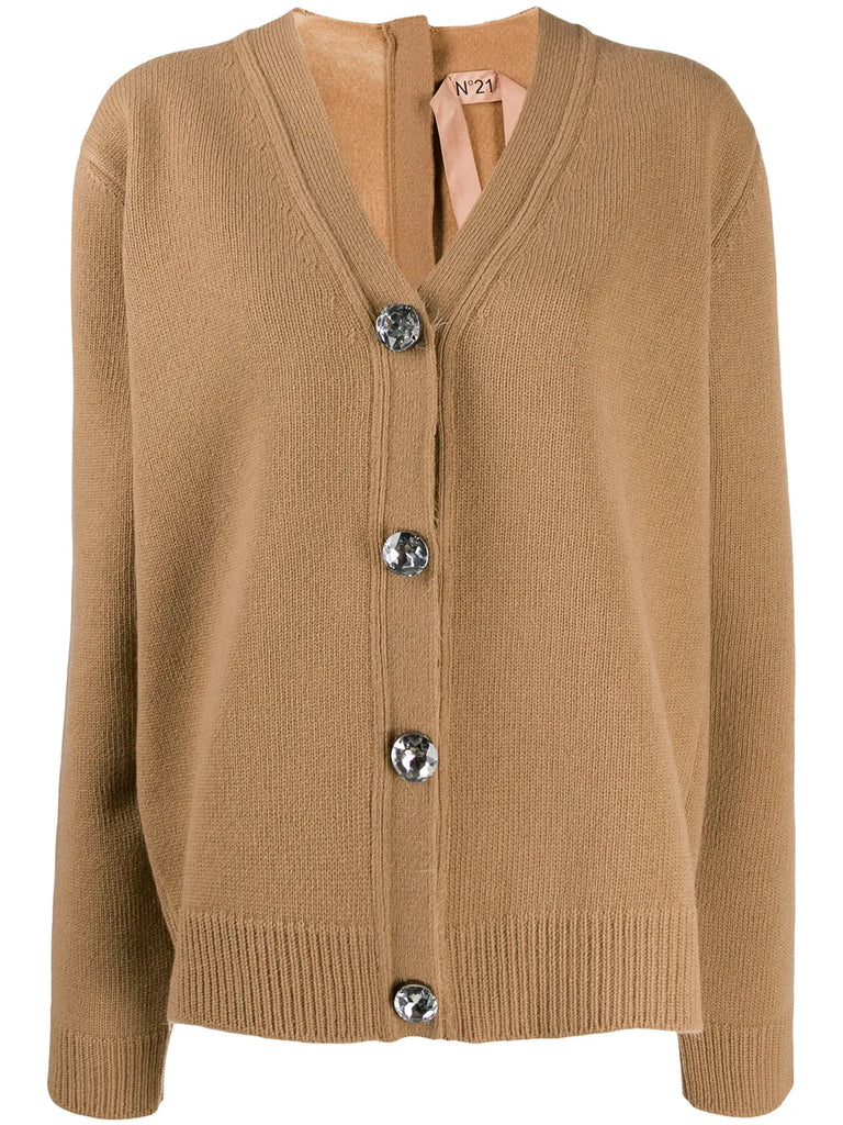 crystal detail oversized cardigan