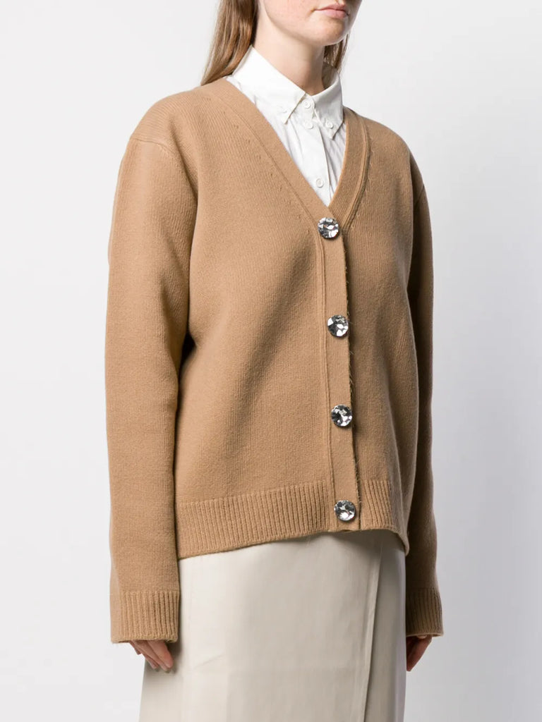 crystal detail oversized cardigan