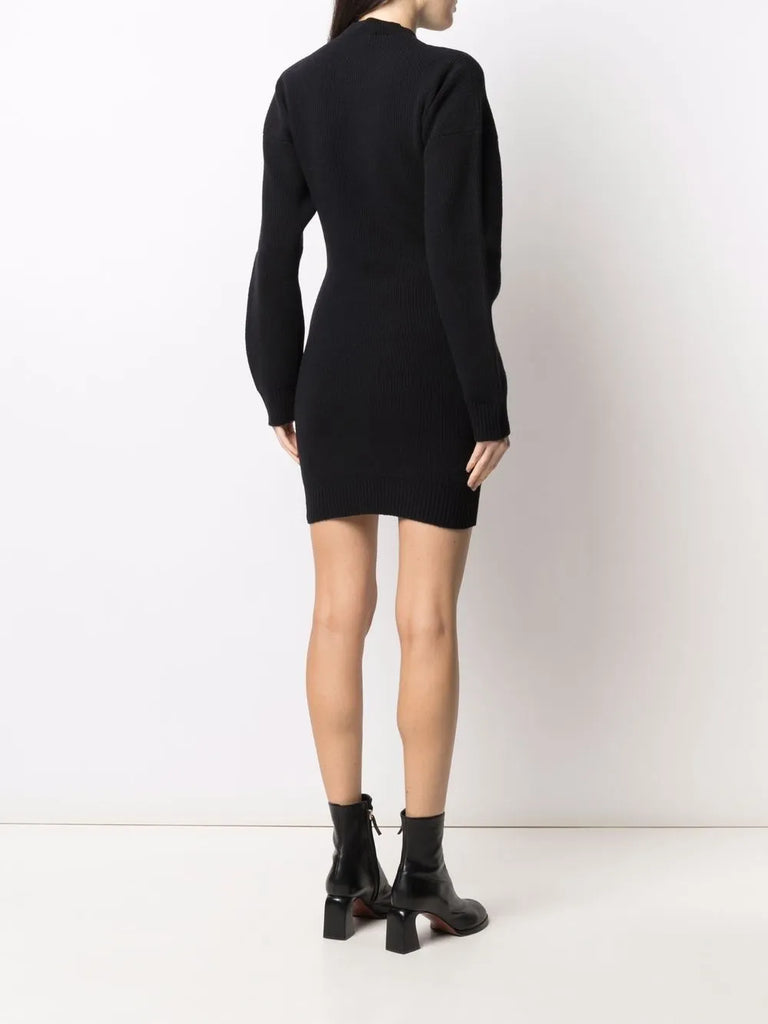 ribbed-knit short dress