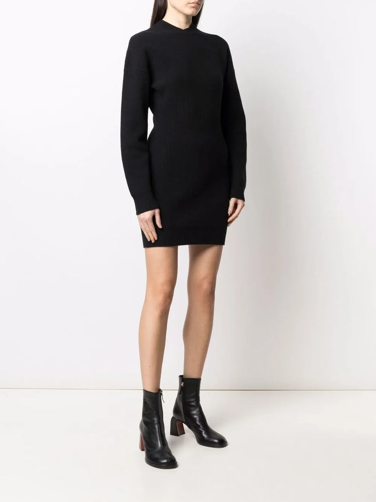 ribbed-knit short dress