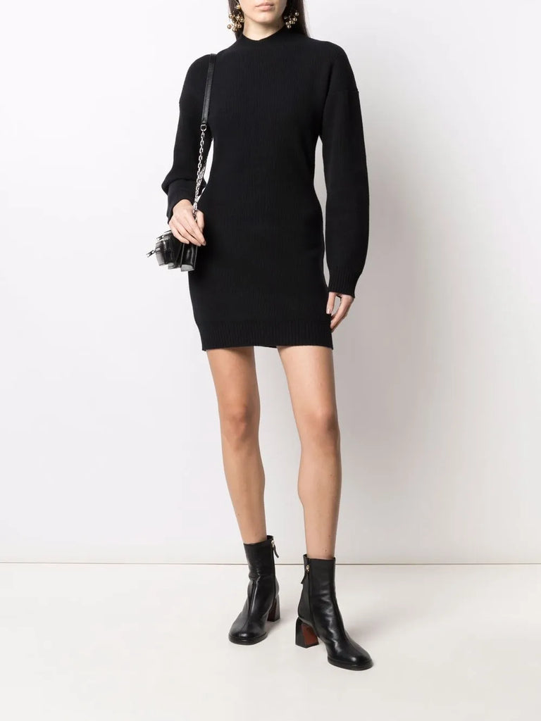 ribbed-knit short dress