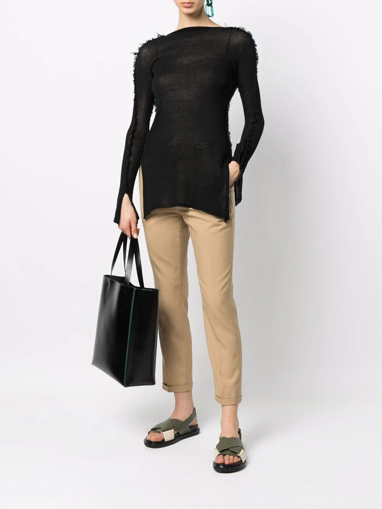 Mid-rise straight-leg trousers