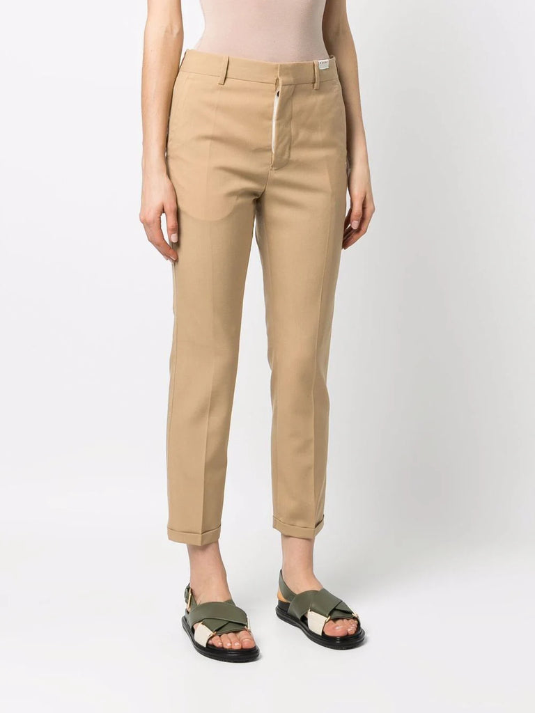 Mid-rise straight-leg trousers