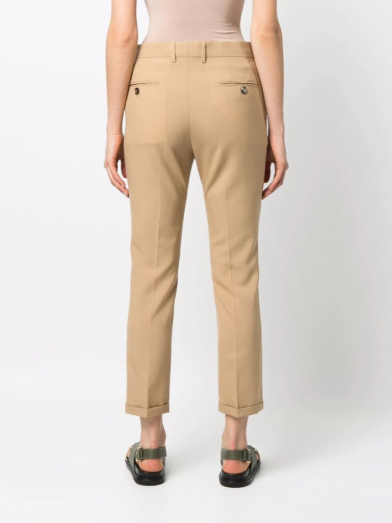 Mid-rise straight-leg trousers