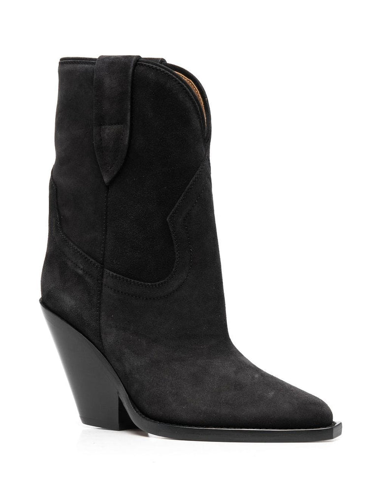 Wildlederstiefel mit spitzer Spitze 