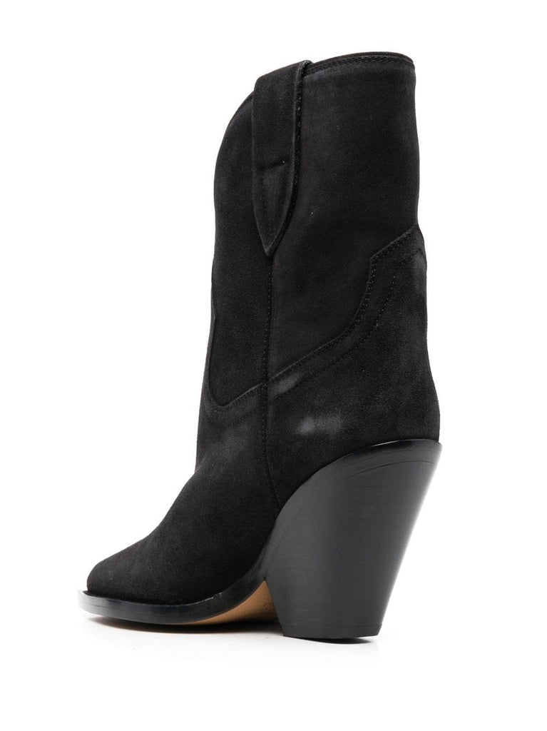Wildlederstiefel mit spitzer Spitze 