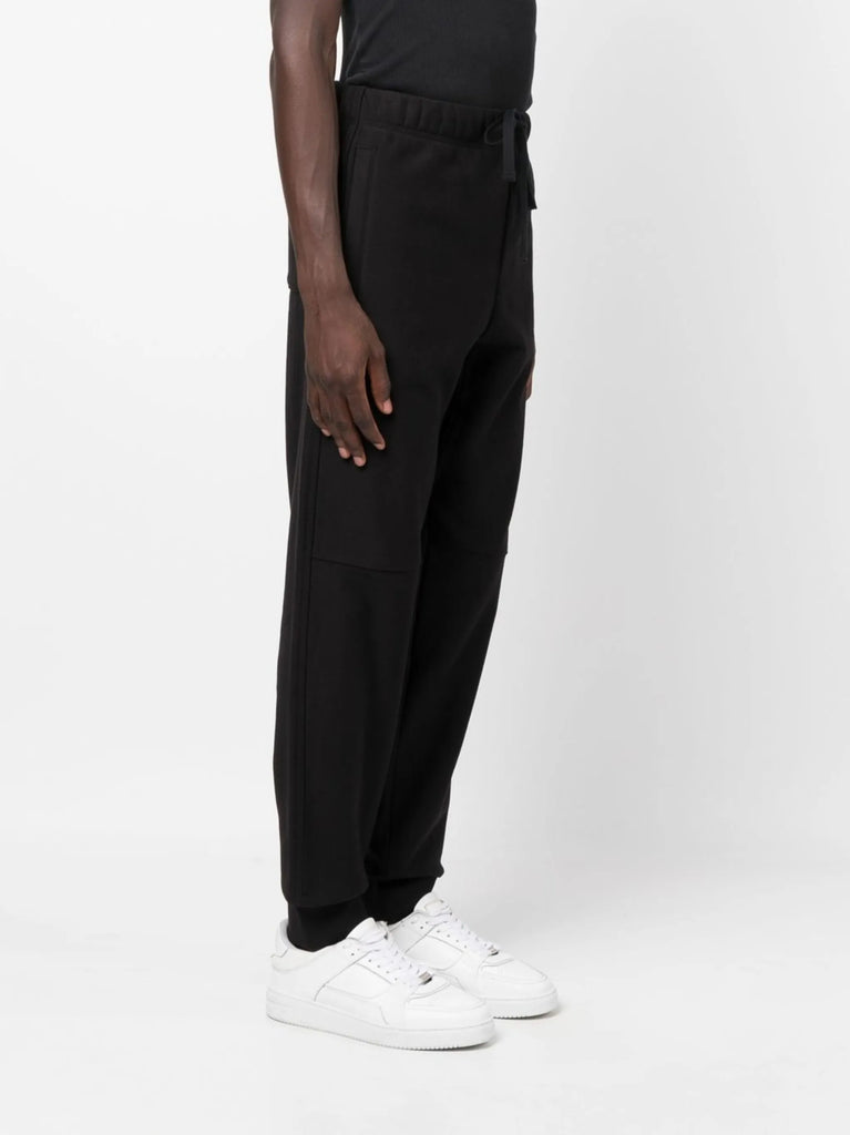 drawstring-waist cotton-blend trackpants