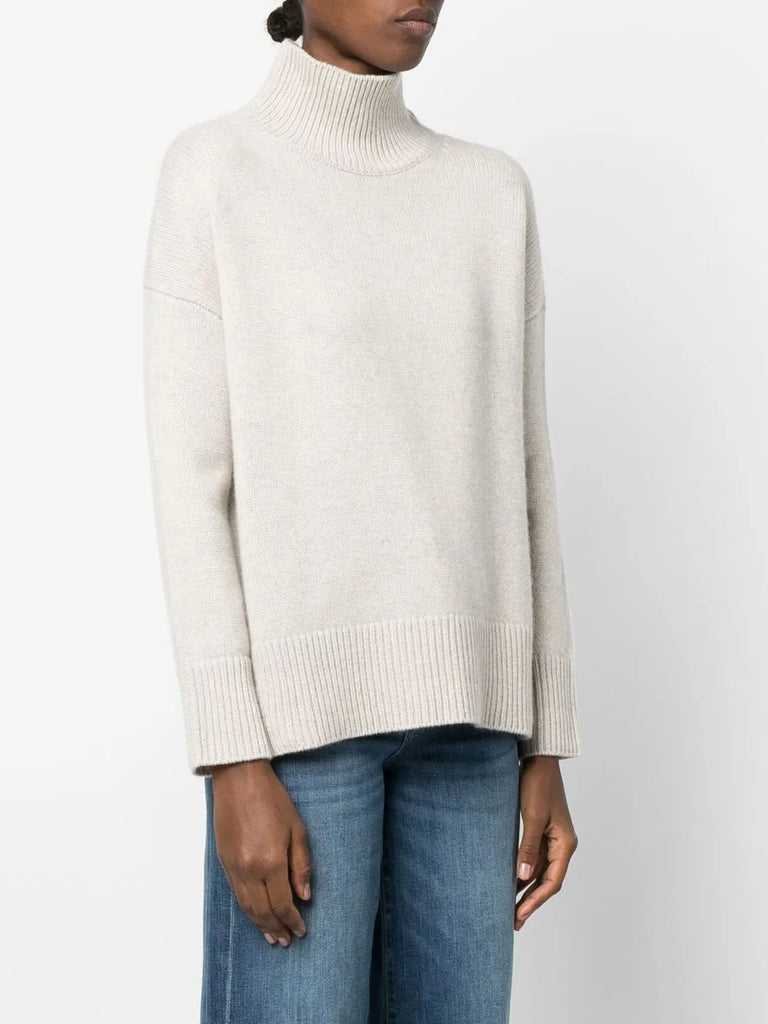 high-neck cashmere jumper