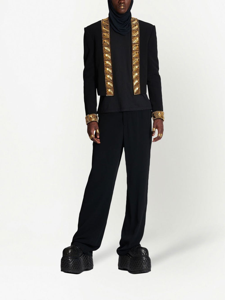 Straight-leg tailored trousers