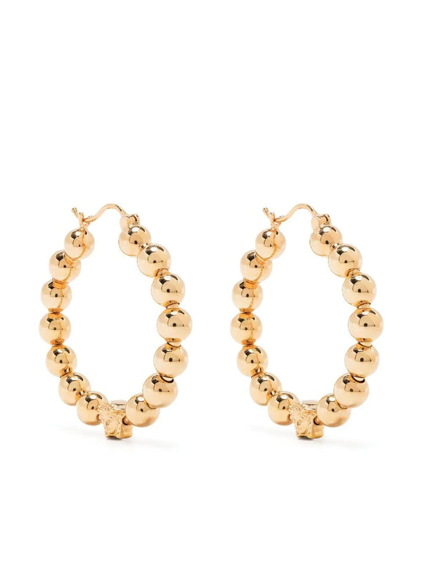 ball-charm hoop earrings