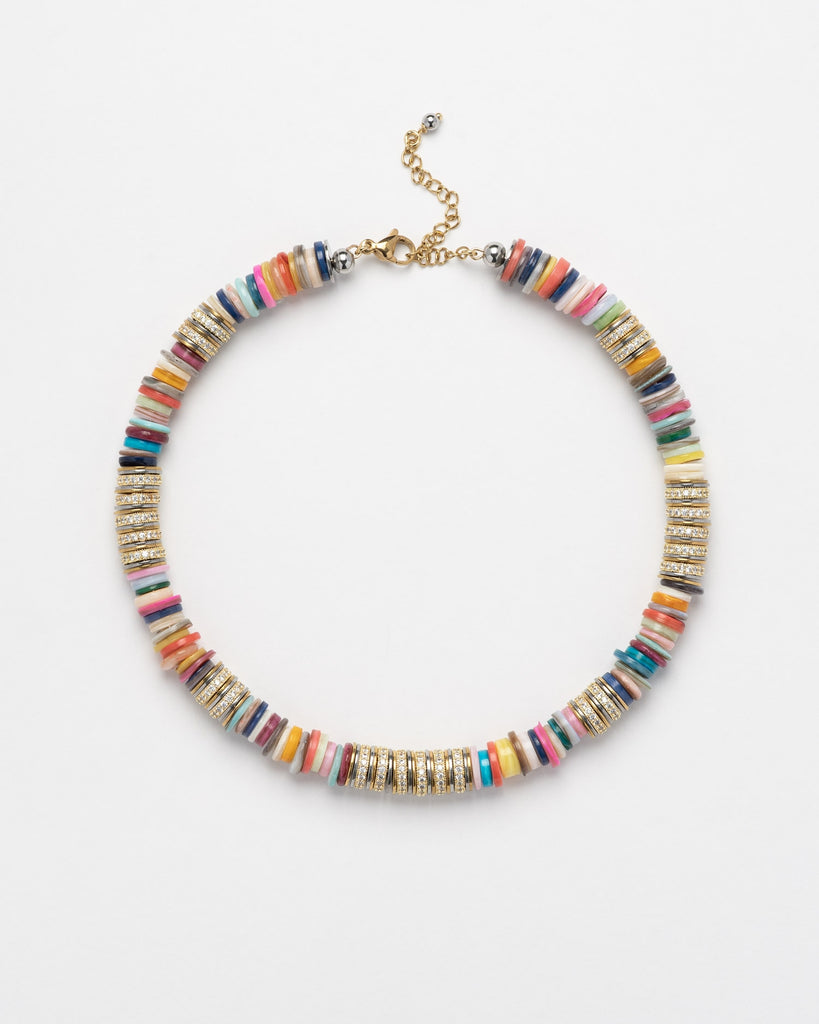 Multicolored Washer Sculpt Necklace