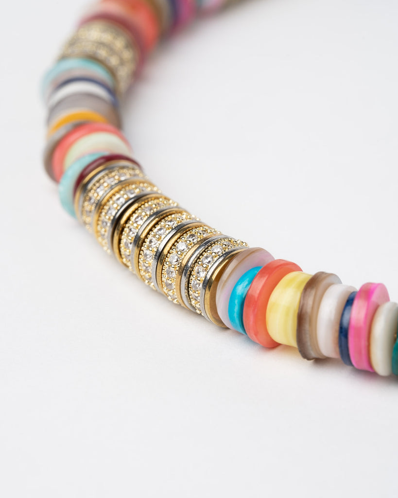 Multicolored Washer Sculpt Necklace
