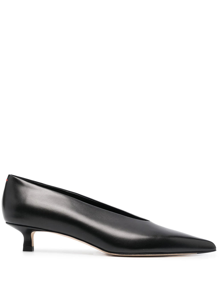 Clara pointed-toe kitten-heel pumps