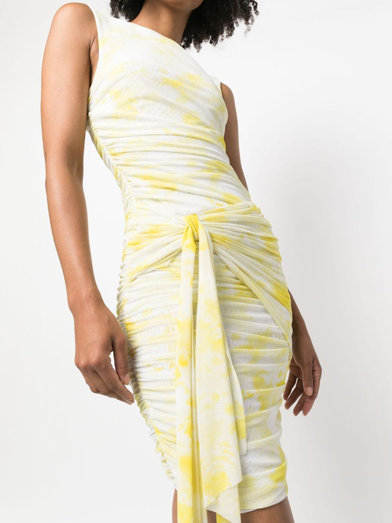 Sleeveless rushed mini dress