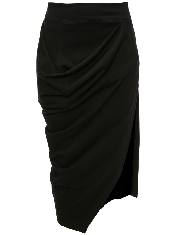 asymmetric draped skirt