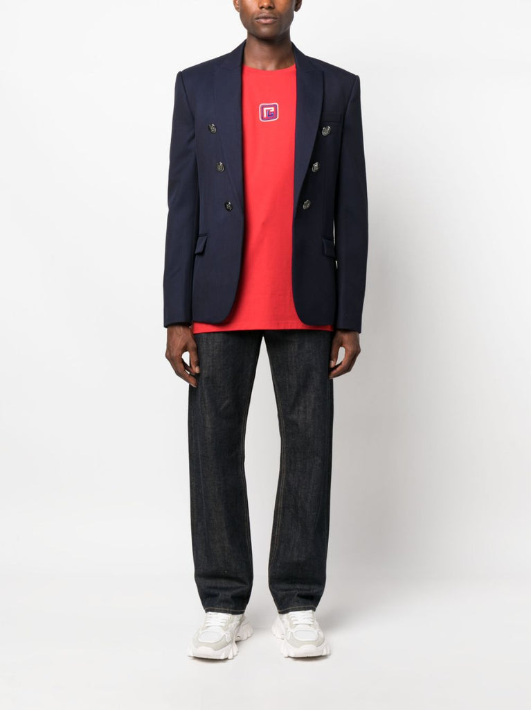 Zweireihiger Blazer mit geprägten Knöpfen 