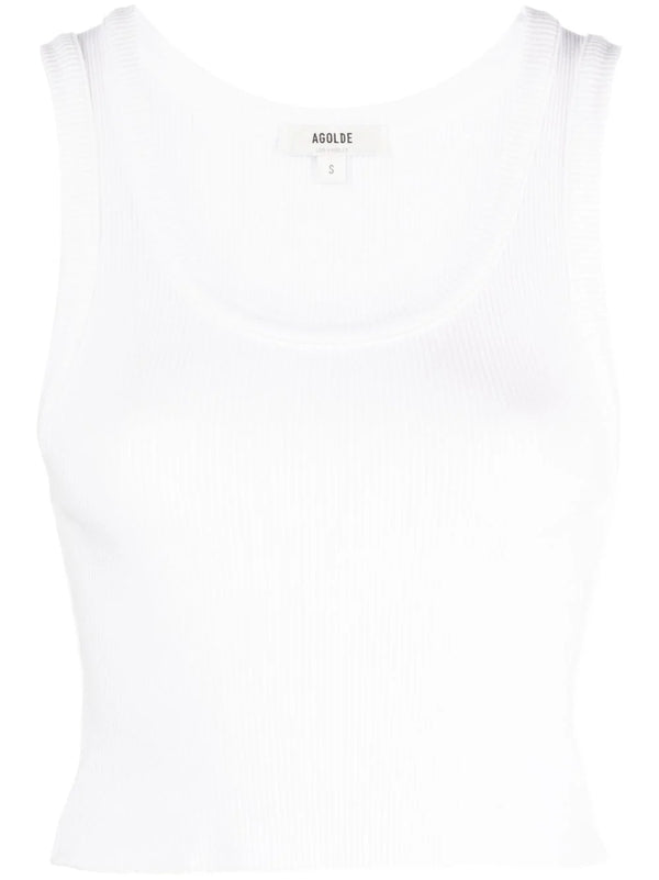 scoop-neck ribbed tank top