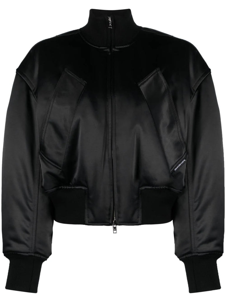 Wattierte Bomberjacke mit Logo-Etikett 