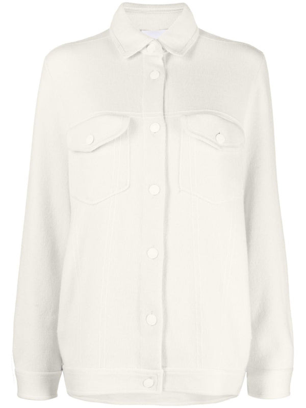 single-breasted cashmere shirt jacket