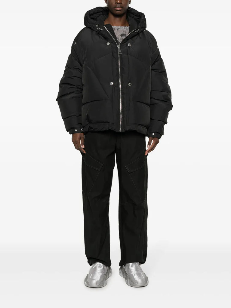 hooded zip-up padded jacket