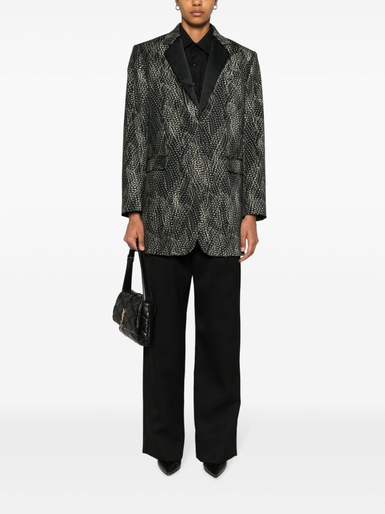 Einreihiger Blazer mit abstraktem Print