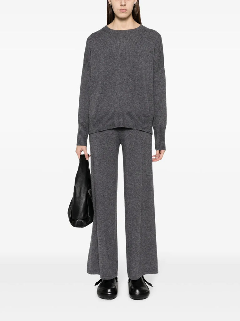 high-rise cashmere trousers