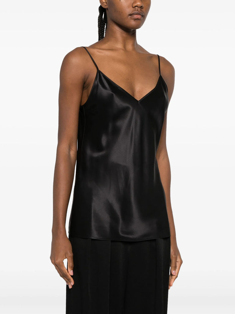 V-neck silk top
