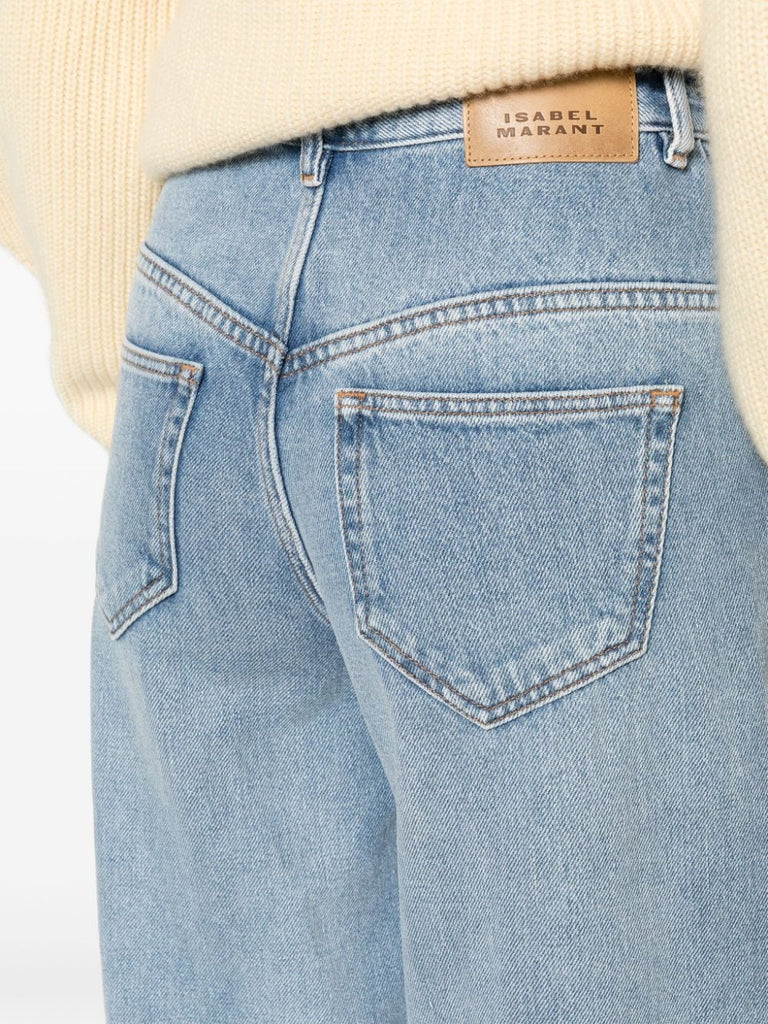 Zitronen-Jeans mit weitem Bein 