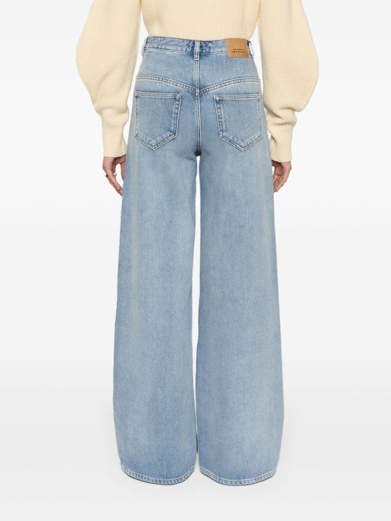 Zitronen-Jeans mit weitem Bein 