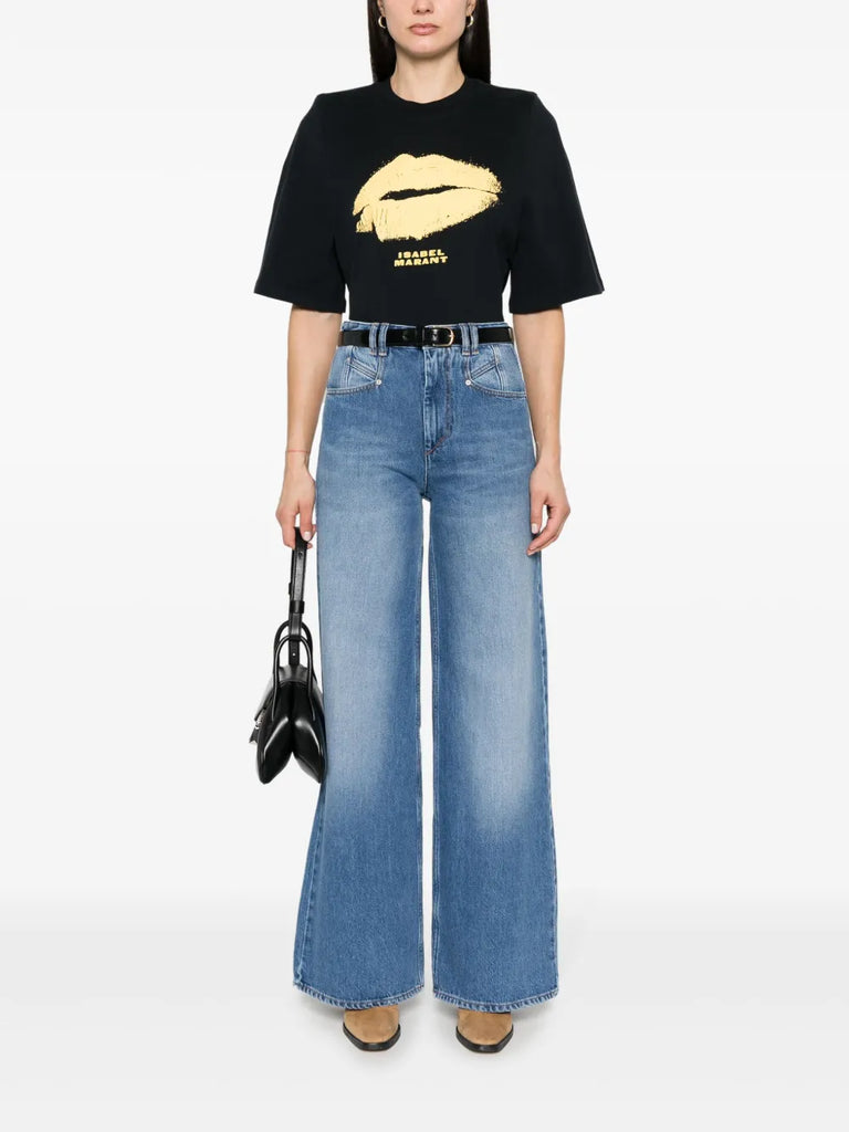 Lemony wide-leg jeans