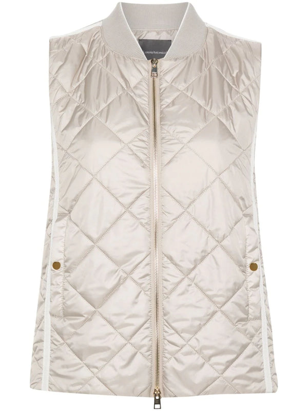 ribbon-stripes quilted gilet