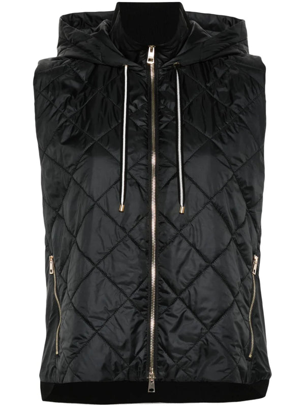 hooded quilted gilet