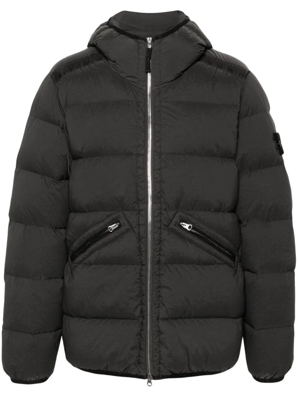 seamless hooded puffer coat