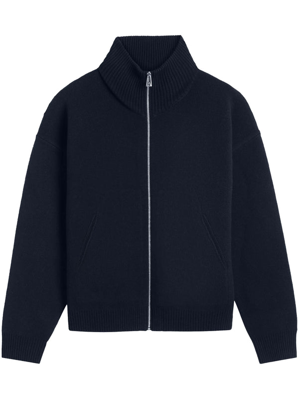 Core wool-blend zipped cardigan