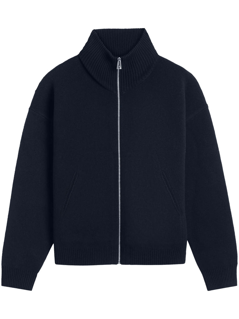 Core wool-blend zipped cardigan