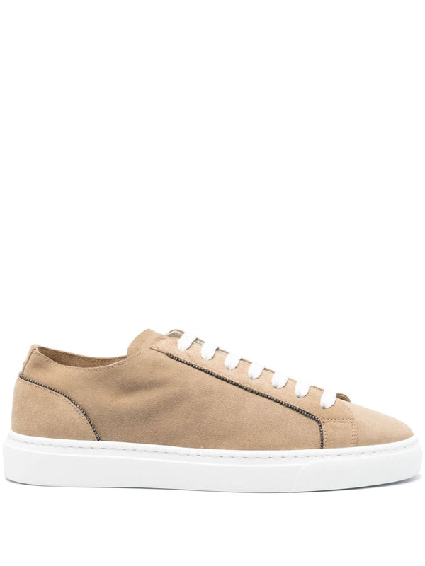 Monili chain-detail suede sneakers