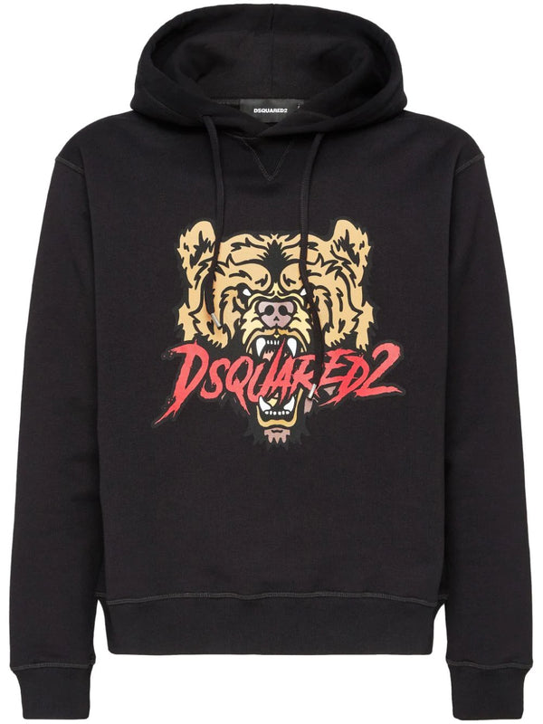 logo-print cotton hoodie